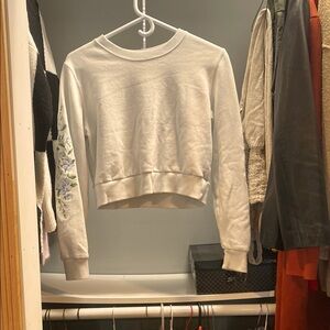 Hollister White Sweatshirt with Floral Accents